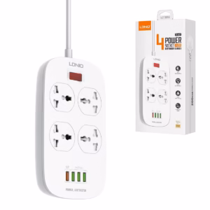 Supresor de Pico de 4 Tomas y 4 USB LDNIO SC4407____________ Supresor de Picos LDNIO SC con Tomas Universales y USB QC Carga Rápida y Protección Total