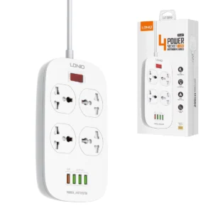 Supresor de Picos LDNIO SC4407 con 4 Tomas Universales y 4 USB (QC3.0): ¡Carga Rápida y Protección Total!