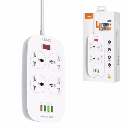 Supresor de Picos LDNIO SC4407 con 4 Tomas Universales y 4 USB (QC3.0): ¡Carga Rápida y Protección Total!