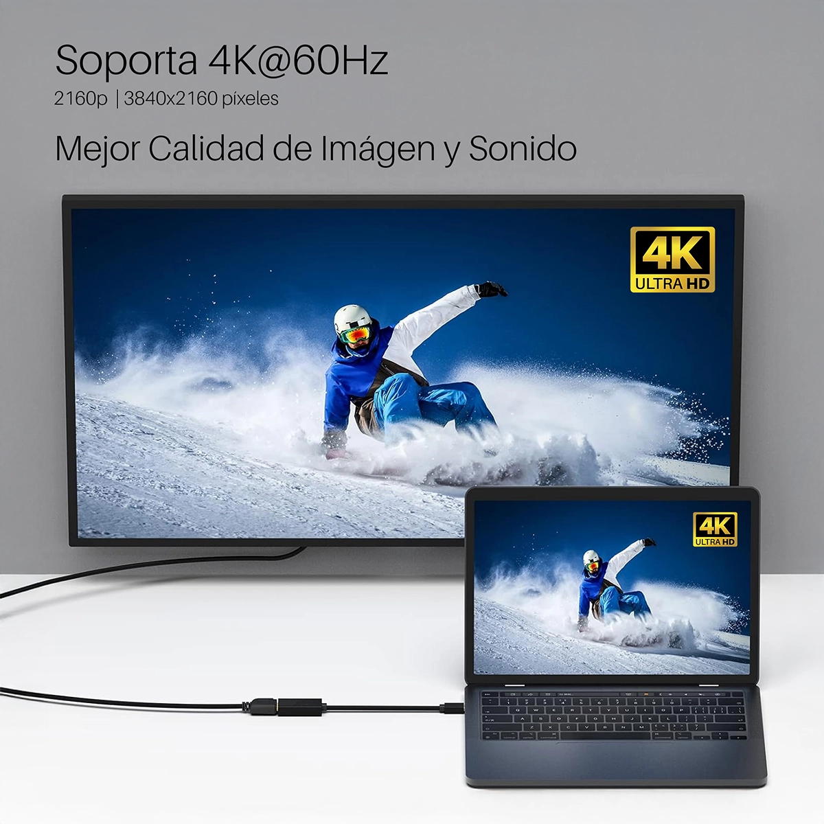 Adaptador Mini DisplayPort a HDMI 4K 60Hz Delcom DL-DADP003: ¡Conecta tu Laptop a la Ultra Alta Definición!