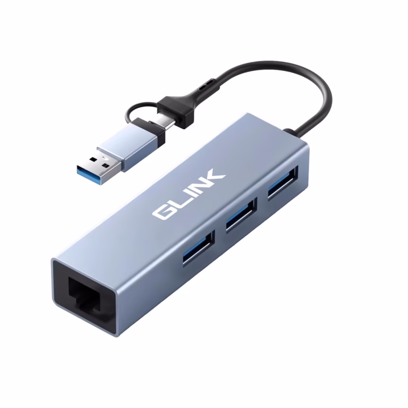 Adaptador  en  USB C a LAN Gigabit y  puertos USB  Glink GL A La Conexión Universal