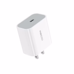 Cargador Rápido USB-C 20W RECCI RCT-P02C: ¡Potencia PD y PPS para tu Smartphone!, SOLO DADO USB-C, no incluye Cable