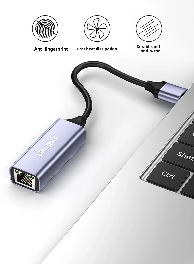 Adaptador USB 3.0 a Red LAN Gigabit Glink GL-041A: ¡Velocidad por Cable para tu PC y Laptop!