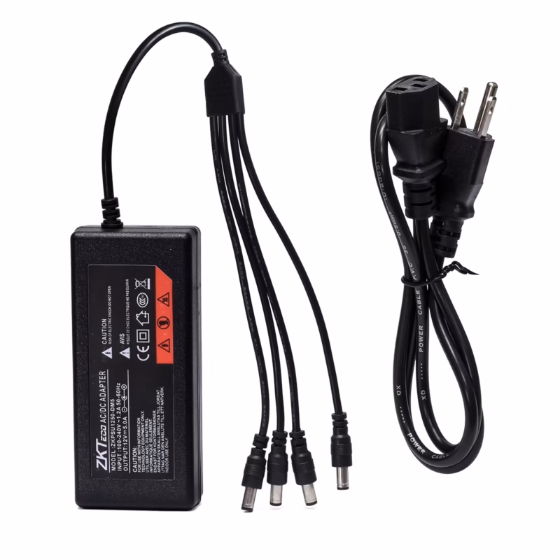 Adaptador de 12V 5A con 4 salidas Plug DC ZKTECO ZK-PSU1250-DMS_____01 Adaptador de Voltaje 12V 5A ZKTeco con 4 Salidas DC: ¡Energía Centralizada para tus Cámaras!, ZK-PSU1250-DMS