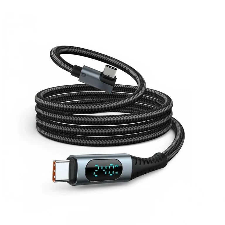 Cable USB4 1m Delcom DL-U4T302 (90° y LED Digital): ¡8K, 40Gbps y Carga 240W!