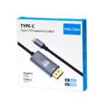 Cable USB-C a DisplayPort 8K 2m Delcom DL-CDP002: ¡Conecta tu Laptop a la Máxima Resolución y Fluidez!