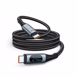 Cable USB-C USB4 1m Delcom DL-U4T301 con Pantalla LED: ¡8K, 40Gbps y Carga de 240W!