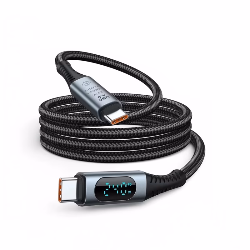 Cable USB C USB m Delcom DL UT con Pantalla LED K Gbps y Carga de W