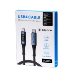 Cable USB-C USB4 1m Delcom DL-U4T301 con Pantalla LED: ¡8K, 40Gbps y Carga de 240W!