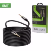 Cable de audio estéreo Delcom DL MST de  metros color negro con conectores miniplug mm metálicos y bañados en oro