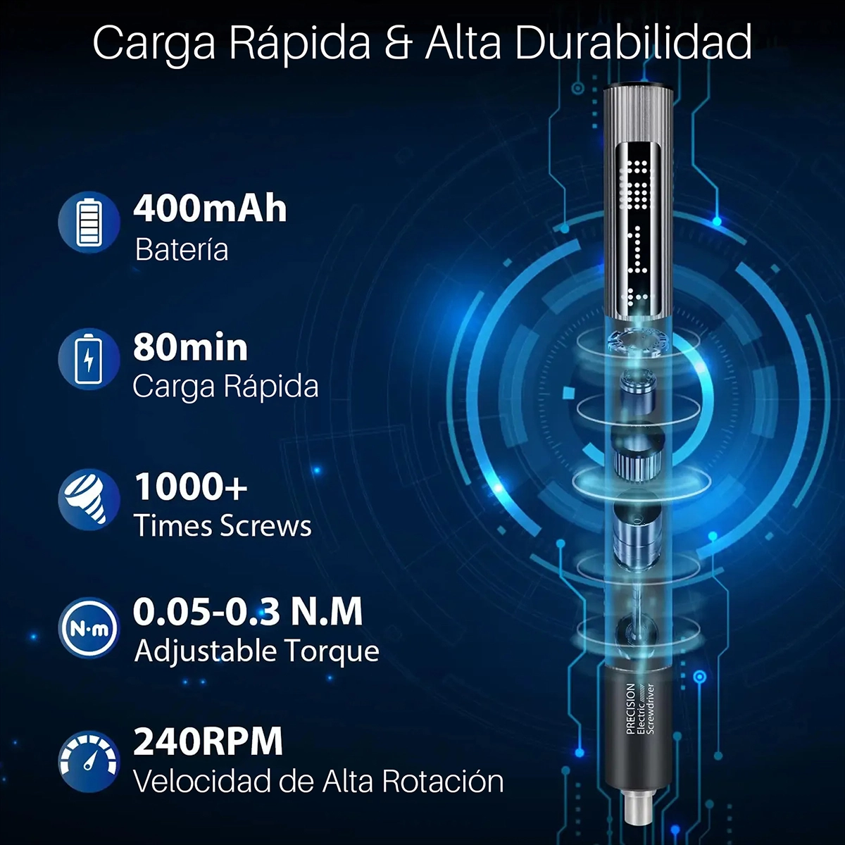 Desarmador Eléctrico de Precisión Miyako USA MIY-59N1 (54 Puntas): ¡Potencia, Precisión y Velocidad en tu Mano!