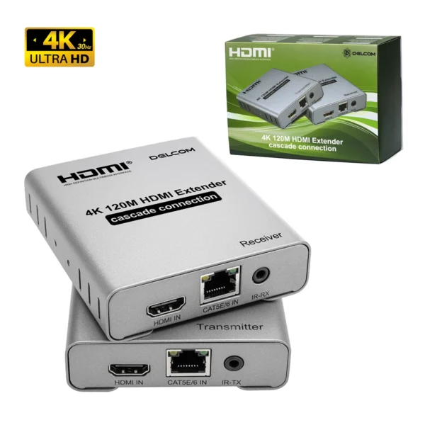 Extensor HDMI 4K 120m sobre Red Delcom DL-EHD-120: ¡Señal 4K a Múltiples Pantallas!