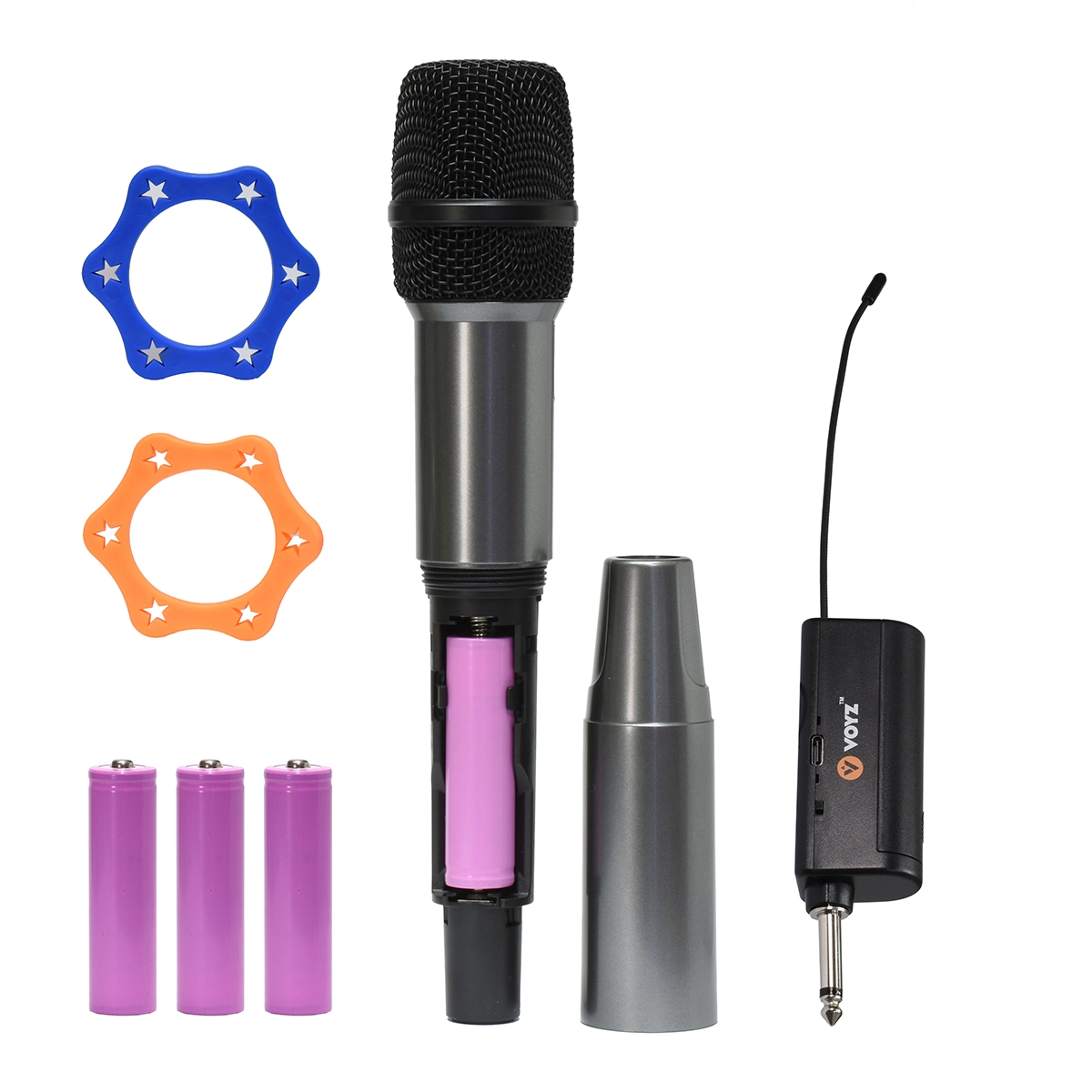 Micrófono Inalámbrico Dual Recargable UHF VOYZ VZ-WM102-UHF: ¡Libertad y Claridad para Dos Voces!
