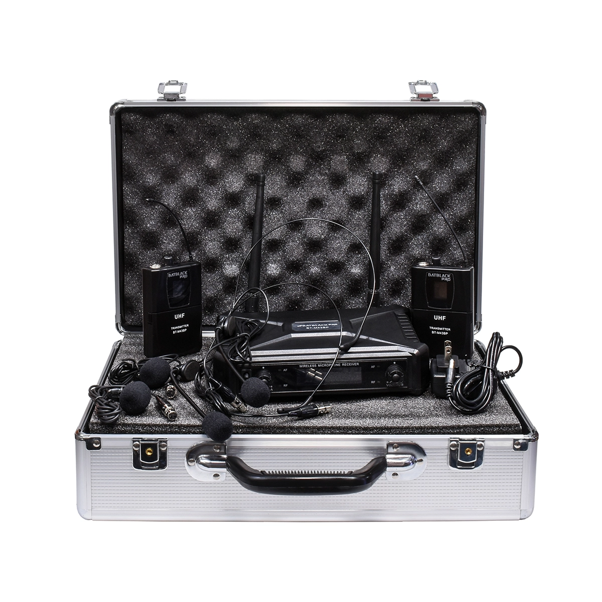 Sistema de Micrófono Inalámbrico UHF Doble (Vincha y Solapa) BatBlack BT-M43BP: ¡Versatilidad y Claridad Profesional!