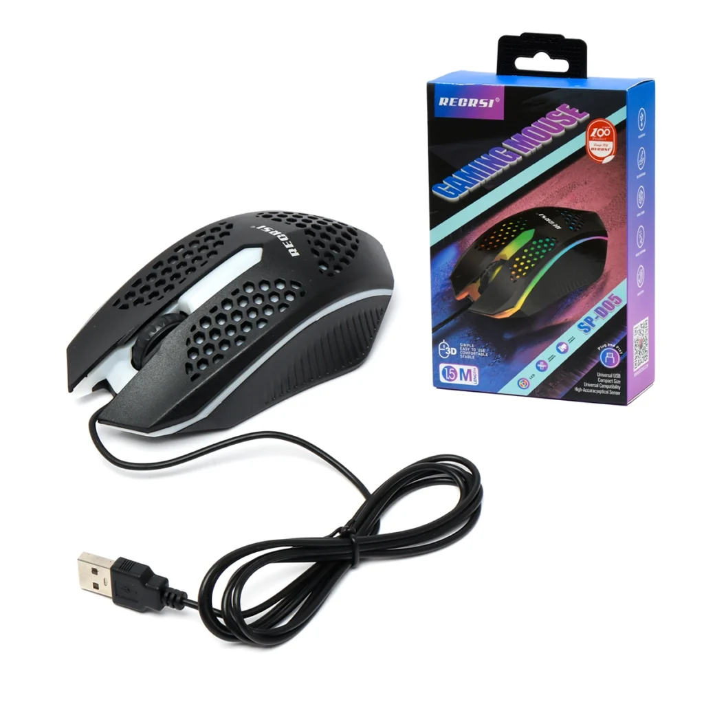 Mouse Gaming Económico RGB RECRSI SP-D05: ¡Estilo y Precisión a tu Alcance!