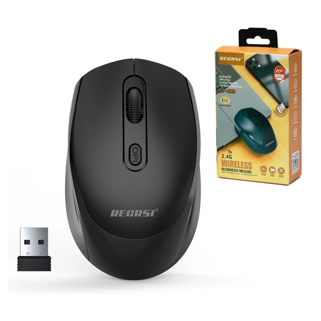 Mouse Inalámbrico Compacto 2.4G RECRSI SP-M08: ¡Libertad sin Cables para tu Laptop y PC!