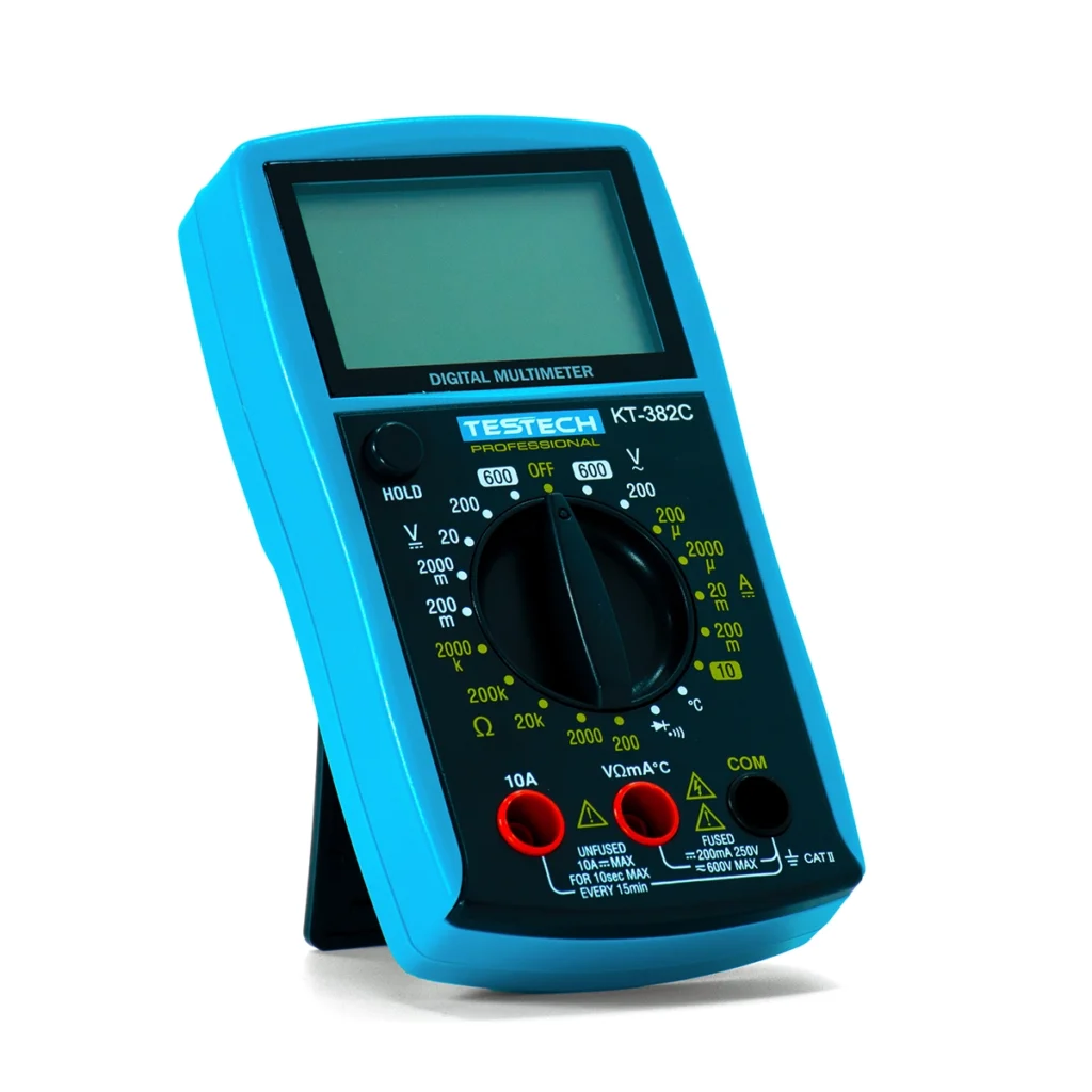 Multitester Digital Testech KT C CAT II V Mide Voltaje Corriente Temperatura y Más Multimetro Digital