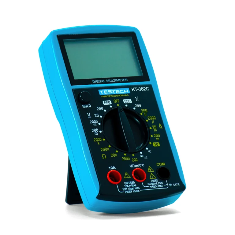 Multitester Digital Testech KT-382C (CAT II 600V): ¡Mide Voltaje, Corriente, Temperatura y Más!, Multimetro Digital