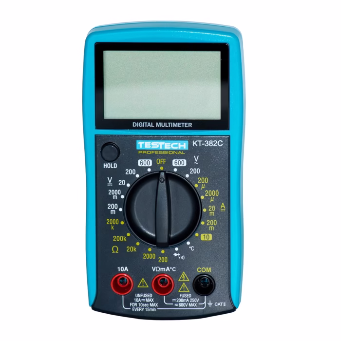 Multitester Digital Testech KT C CAT II V Mide Voltaje Corriente Temperatura y Más Multimetro Digital