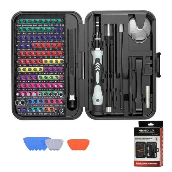 Set de Desarmadores de Precisión 132 en 1 Miyako USA TK-132N1: ¡El Kit Definitivo para Reparaciones Electrónicas!