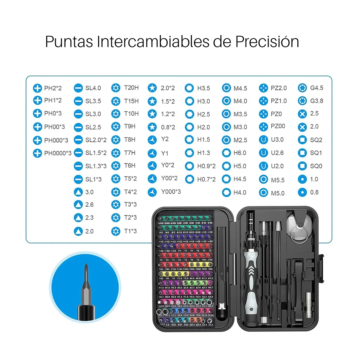 Set de Desarmadores de Precisión 132 en 1 Miyako USA TK-132N1: ¡El Kit Definitivo para Reparaciones Electrónicas!