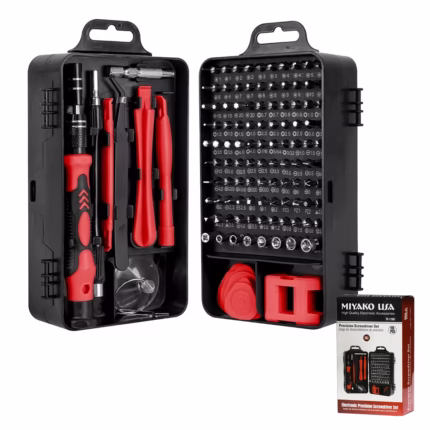 Set de Desarmadores de Precisión 115 en 1 Miyako USA TK-115N1: ¡Tu Taller de Reparación Portátil!