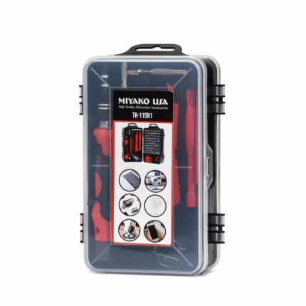 Set de Desarmadores de Precisión 115 en 1 Miyako USA TK-115N1: ¡Tu Taller de Reparación Portátil!