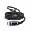 cable usb-c usb4 8k 240w de 1mt 90 grados e indicador led digital delcom dl-u4t30201 Cable USB4 USB-C 90° 1 Metro 40Gbps 240W 8K Delcom DL-U4T302
