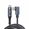 cable usb-c usb4 8k 240w de 1mt 90 grados e indicador led digital delcom dl-u4t30202 Cable USB4 USB-C 90° 1 Metro 40Gbps 240W 8K Delcom DL-U4T302