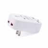 Adaptador de Enchufe  en  Opalux OP AC Doble Toma USB A y USB C Tu Centro de Carga Total Adaptador de pared  en  Opalux OP AC de color blanco mostrando su toma súper universal su toma planoredondo los dos puertos USB A y el puerto USB C producto de HD Multimedia