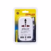 Adaptador de Enchufe  en  Opalux OP AC Doble Toma USB A y USB C Tu Centro de Carga Total Adaptador de pared  en  Opalux OP AC de color blanco mostrando su toma súper universal su toma planoredondo los dos puertos USB A y el puerto USB C producto de HD Multimedia