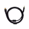 Cable HDMI Económico  Metros Full HD High Full Max YKZ HDMI M Conexión Confiable a Gran Precio Cable HDMI económico de  metros High Full Max de color negro mostrando sus conectores dorados y los filtros de ferrita cilíndricos producto de HD Multimedia