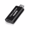 Capturadora de Video HDMI a USB  K p UVC HU  Streaming Creativo al Instante Pequeña capturadora de video HDMI a USB  modelo UVC  con carcasa de aluminio mostrando el puerto de entrada HDMI y el conector de salida USB producto de HD Multimedia