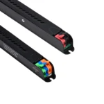Fuente de Poder Ultra Slim 12V 10A 120W Opalux OP-F12V10A-120W: ¡Potencia y Diseño para tus Proyectos!, Fuente de poder ultra delgada Opalux OP-F12V10A-120W de 12V 10A con carcasa de aluminio, mostrando su perfil alargado y sus terminales de conexión, producto de HD Multimedia.