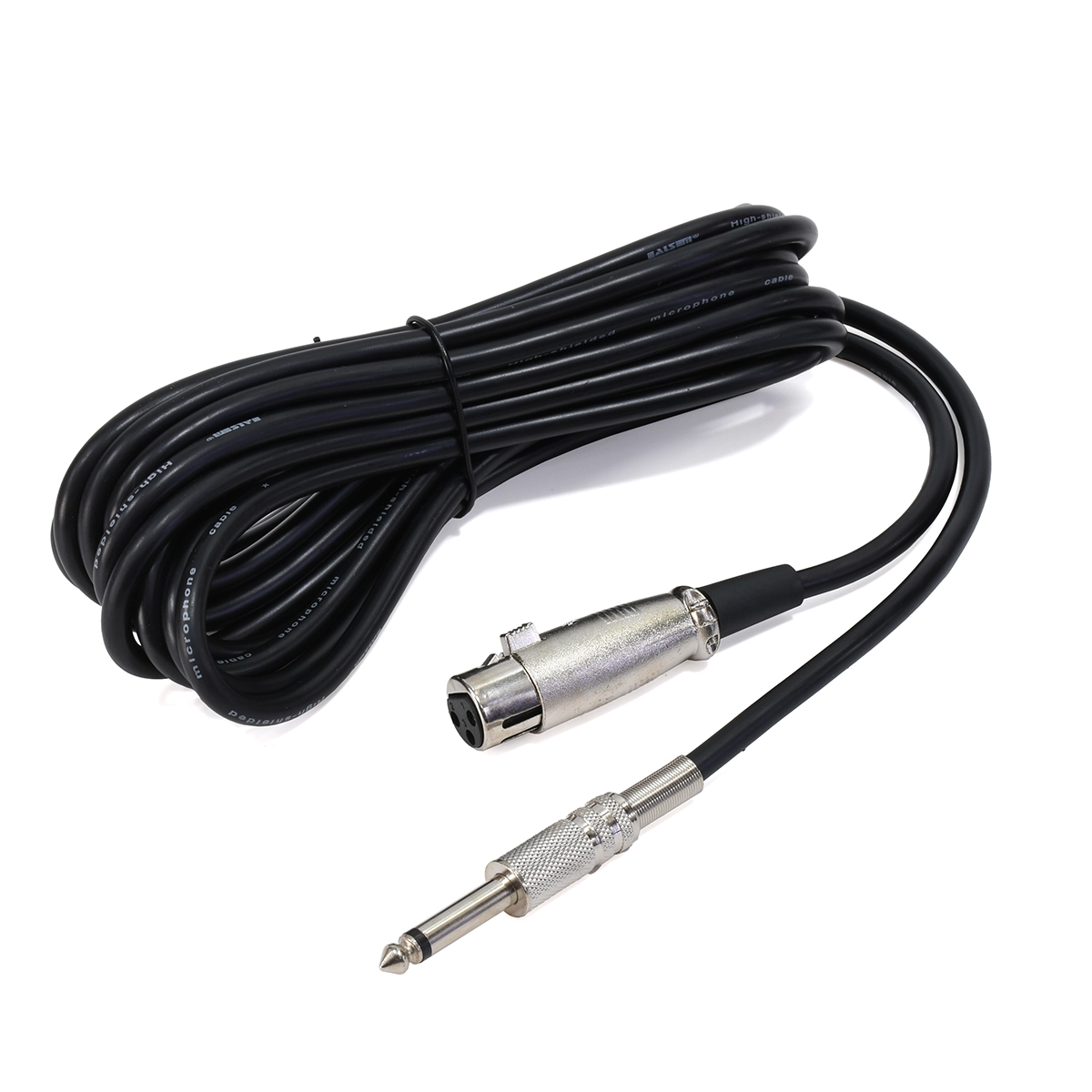 Micrófono Dinámico Profesional EALSEM ES-BETA57A: ¡Claridad y Resistencia para Voces e Instrumentos!, Kit de micrófono dinámico profesional EALSEM ES-BETA57A de color gris, mostrando el micrófono, el cable XLR a Plug de 6 metros, el clip para parante y la funda protectora, producto de HD Multimedia.