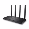 Router Wi Fi  AX Gigabit TP Link Archer AX La Nueva Generación de Wi Fi para tu Hogar Router Wi Fi  TP Link Archer AX de color negro con sus cuatro antenas desplegadas un dispositivo de red de alta velocidad para el hogar de HD Multimedia
