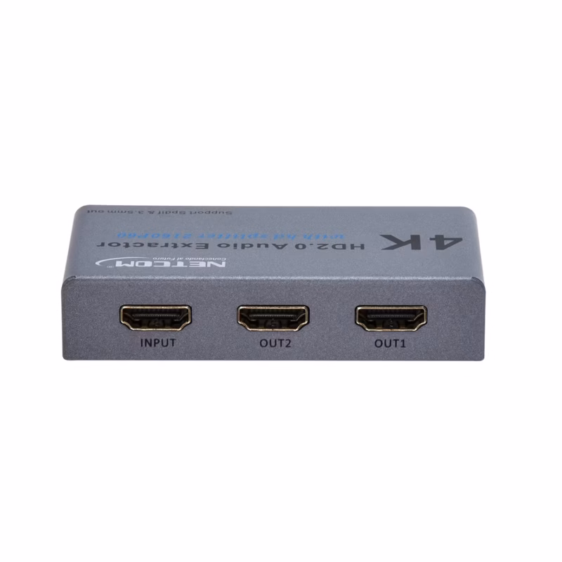 Splitter HDMI × con Extractor de Audio NETCOM PE EL KHz Duplica y Extrae