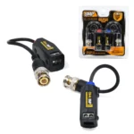 Video Balun HD 8MP (4K) con Pernos Glink GP-GBL-013: ¡Transmisión de Video Profesional y de Larga Distancia!, Par de video baluns pasivos de 8MP Glink GP-GBL-013, mostrando el conector BNC macho en un extremo y los terminales de conexión con pernos en el otro, producto para CCTV de HD Multimedia.