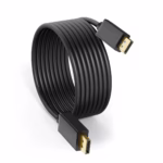 Cable DisplayPort de 8 Metros 4K@60Hz Netcom PE-DP0154/8M: Lleva tu Experiencia Visual 4K más Lejos, Cable DisplayPort de 8 metros de largo marca Netcom, color negro, mostrando sus conectores robustos para una conexión de video 4K, un producto de alta definición de HD Multimedia PERU SAC.