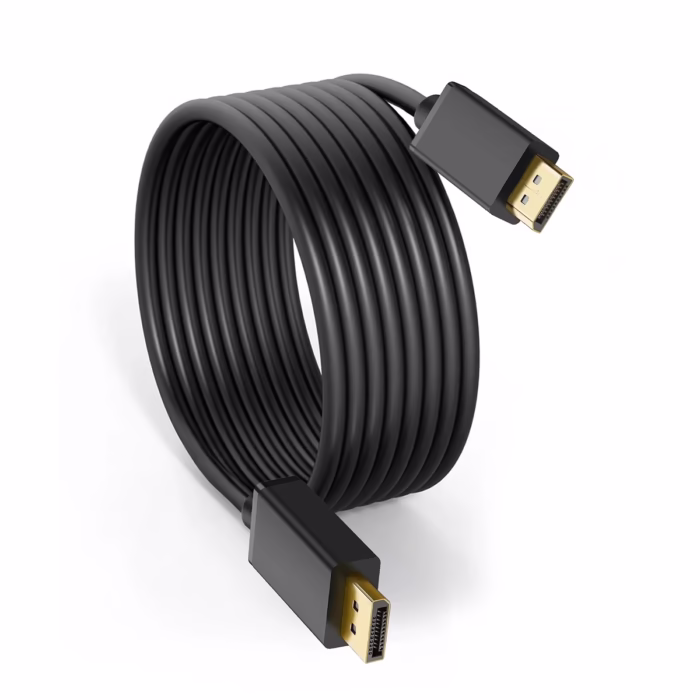 Cable DisplayPort de  Metros KHz Netcom PE DPM Lleva tu Experiencia Visual K más Lejos Cable DisplayPort de  metros de largo marca Netcom color negro mostrando sus conectores robustos para una conexión de video K un producto de alta definición de HD Multimedia PERU SAC