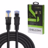 Cable Patch Cord Cat de  Metros Delcom DL ML Libera la Verdadera Velocidad de tu Red Cable de red Cat SFTP de  metros Delcom DL ML color negro mostrando sus robustos conectores RJ blindados de alto rendimiento producto de HD Multimedia PERU SAC