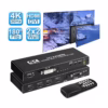 Controlador de Video Wall x K Hz WALLx Crea Muros de Video Impactantes con  Modos Controlador de video wall x profesional WALLx de metal negro mostrando sus puertos de entrada HDMI y DVI y sus cuatro puertos de salida HDMI para crear una imagen unificada producto de HD Multimedia