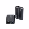 Extender DisplayPort  Metros por UTP  Kit extensor DisplayPort profesional Netcom PE ED mostrando las dos unidades de aluminio color gris oscuro transmisor y receptor con sus puertos y cables IR producto de HD Multimedia PERU SAC