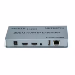 Extensor KVM 200M Over IP HDMI 1080p y USB Netcom PE-EXU200: Controla y Distribuye tu Señal HDMI a 200 Metros, Extender KVM 200 Metros Over IP, Kit extensor KVM HDMI sobre IP Netcom PE-EXU200, mostrando las dos unidades metálicas (transmisor y receptor) con sus múltiples puertos HDMI y USB, un producto profesional de HD Multimedia PERU SAC.