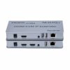Extensor KVM M Over IP HDMI p y USB Netcom PE EXU Controla y Distribuye tu Señal HDMI a  Metros Extender KVM  Metros Over IP Kit extensor KVM HDMI sobre IP Netcom PE EXU mostrando las dos unidades metálicas transmisor y receptor con sus múltiples puertos HDMI y USB un producto profesional de HD Multimedia PERU SAC