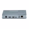 Extensor KVM  Metros HDMI K y USB Netcom PE EXU Controla tus Equipos a Largas Distancias Kit extensor KVM HDMI de  metros Netcom PE EXU mostrando las dos unidades metálicas transmisor y receptor con sus múltiples puertos HDMI y USB un producto profesional de HD Multimedia PERU SAC Extender KVM M