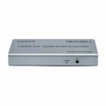 Extensor KVM 120 Metros HDMI 4K y USB Netcom PE-EXU120: Controla tus Equipos a Largas Distancias, Kit extensor KVM HDMI de 120 metros Netcom PE-EXU120, mostrando las dos unidades metálicas (transmisor y receptor) con sus múltiples puertos HDMI y USB, un producto profesional de HD Multimedia PERU SAC., Extender KVM 120M