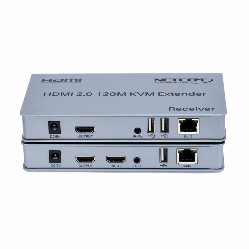 Extender KVM de 120M por UTP HDMI 4K y USB NETCOM PE-EXU120___06 Extensor KVM Metros Netcom PE EXU K