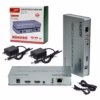 Extensor KVM HDMI con USB de  Metros Netcom PE EXU Controla tu PC o DVR a  Metros de Distancia en KHz Kit extensor KVM HDMI Netcom PE EXU mostrando las dos unidades metálicas transmisor y receptor con sus múltiples puertos HDMI y USB un producto profesional de HD Multimedia PERU SAC