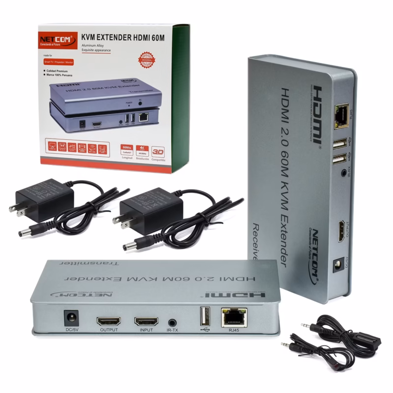 Extensor KVM HDMI con USB de  Metros Netcom PE EXU
